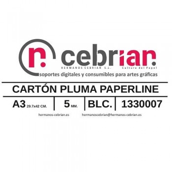 CAJA 25 HOJAS CARTON PLUMA 5MM A3 PAPERLINE