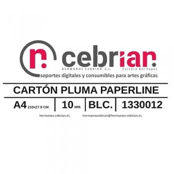 CAJA 30 HOJAS CARTON PLUMA DIN-A4 10MM PAPERLINE