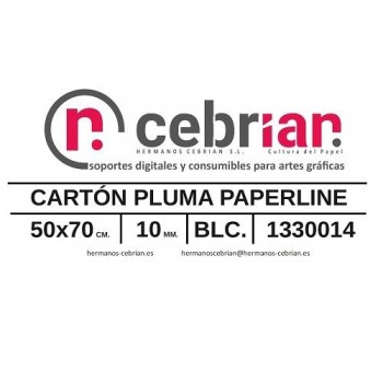 HOJA CARTON PLUMA 50X70 10MM PAPERLINE