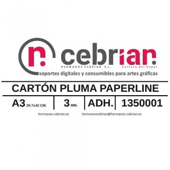 CAJA 40 HOJAS CARTON PLUMA DIN-A3 3MM ADHESIVO 1 CARA FIRENZE