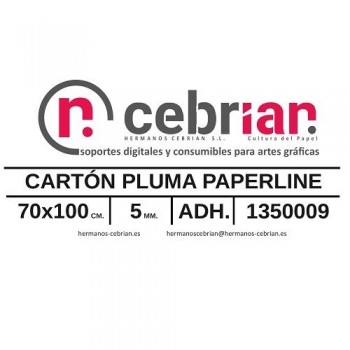 HOJA CARTON PLUMA 70X100 5MM ADHESIVO 1 CARA PAPERLINE