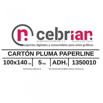 HOJA CARTON PLUMA 100X140 5MM ADHESIVO 1 CARA PAPERLINE