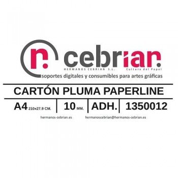 CAJA 30 HOJAS CARTON PLUMA DIN-A4 10MM ADHESIVO 1 CARA FIRENZE