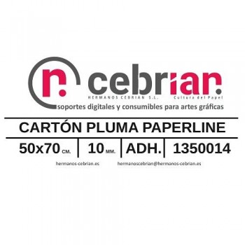 HOJA CARTON PLUMA 50X70 10MM ADHESIVO 1 CARA PAPERLINE