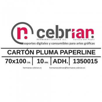 HOJA CARTON PLUMA 70X100 10MM ADHESIVO 1 CARA PAPERLINE