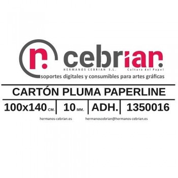 HOJA CARTON PLUMA 100X140 10MM ADHESIVO 1 CARA PAPERLINE