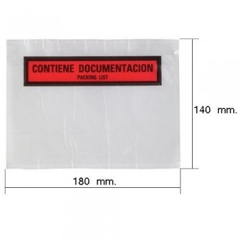 CAJA 250 PACKING LIST IMPRESO 180X140 SOBRE PORTA DOCUMENTOS