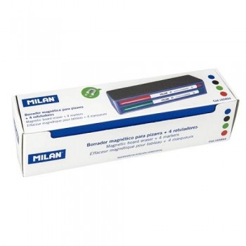 4 ROTULADRES PIZARRA BLANCA EN CAJITA + BORRADOR MAGNETICO
