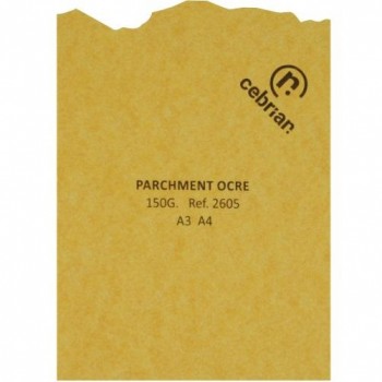 PAQUETE PERGAMINO 25 HOJAS PARCHMENT OCRE A3 150G