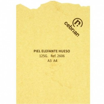PAQUETE PERGAMINO 25 HOJAS PIEL ELEFANTE HUESO A4 125G
