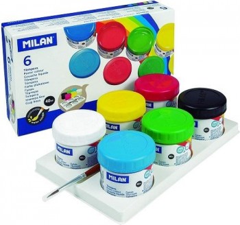 ESTUCHE TEMPERA 6 COLORES SURTIDOS 40ML