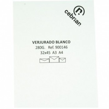 PAQUETE 100 HOJAS VERJURADO 70X100 300G PREMIUM BLANCO