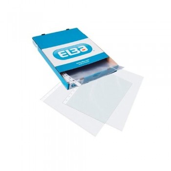 CAJA 100 FUNDAS MULTITALADRO A4 PP CRISTAL LISO ELBA