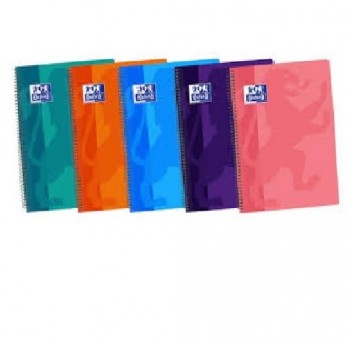 CUADERNO FOLIO 80 HOJAS TAPA PLASTICO CUADRO 4x4 OXFORD TENDENCIA