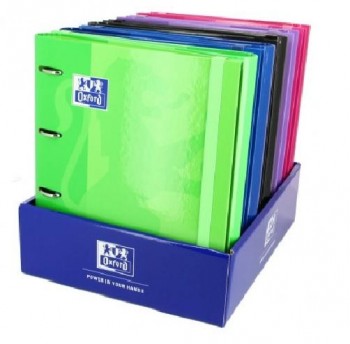 CARPETA OXFORD 4 D 35MM. CON RECAMBIO 5x5 COLORES VIVOS SOS NOTES