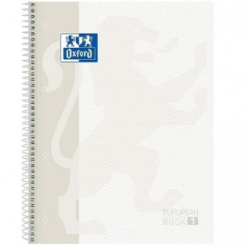 CUADERNO OXFORD EUROPEAN BOOK 1 TAPA EXTRADURA BLANCO CUADRO 5x5 MM.