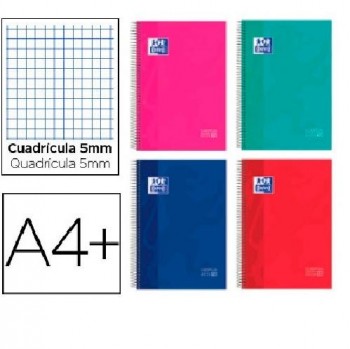 CUADERNO 150H OXFORD EUROPEAN BOOK 10 TAPA EXTRADURA 10 COLORES A4+ 5X5MM