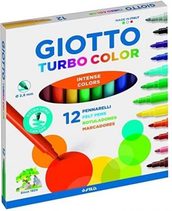 ESTUCHE 12 ROTULADORES GIOTTO TURBO COLOR
