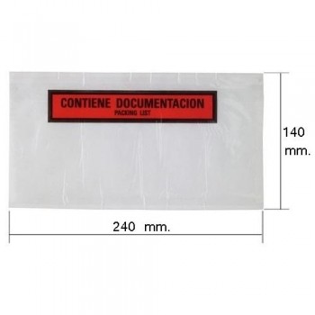 CAJA 1000 PACKING LIST IMPRESO 240X140 MM SOBRE PORTA DOCUMENTOS