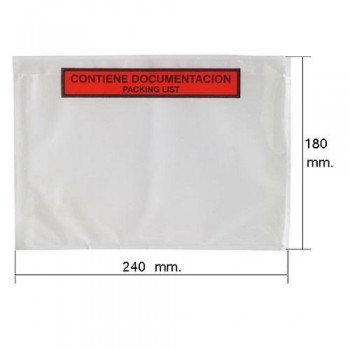 CAJA 1000 PACKING LIST IMPRESO 240X180 MM SOBRE PORTA DOCUMENTOS