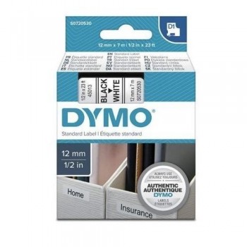 CINTA PARA DYMO D1 NEGRO/BLANCO 12MM X 7M 45013