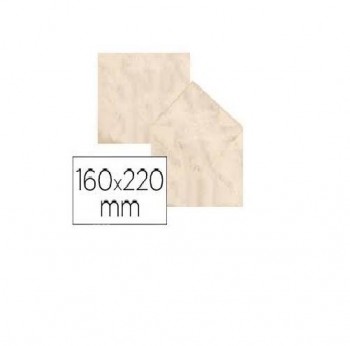 PAQUETE 25 SOBRES 16X22 MARMOLEADO BEIGE