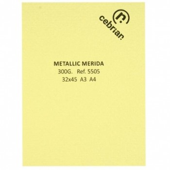 PAQUETE 100 HOJAS A3 220GR. METALLIC MERIDA CREMA
