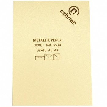 PAQUETE 100 HOJAS A3 300GR. METALLIC PERLA