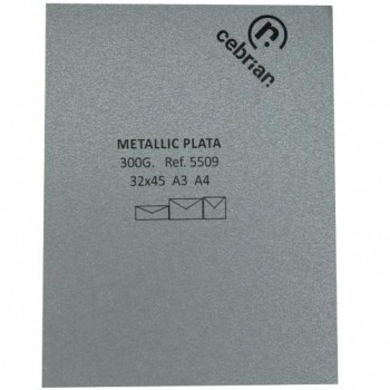 PAQUETE 100 HOJAS SRA3 300GR. METALLIC PLATA