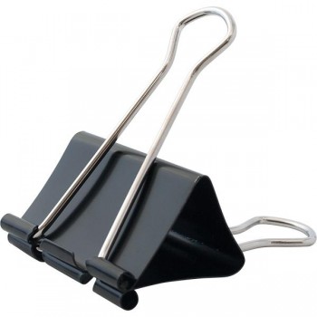 CAJA 12 PINZAS ABATIBLES METAL NEGRO 40MM KORES