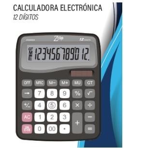 CALCULADORA ZCLIP 12 DIGITOS NEGRO