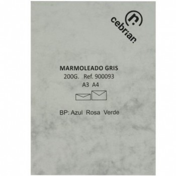 PAQUETE 100 HOJAS A-4 200G MARMOL GRIS