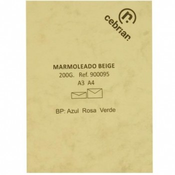 PAQUETE 100 HOJAS A-4 200G MARMOL BEIGE