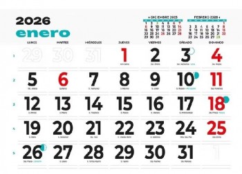 PAQUETE 50 FALDILLAS CALENDARIO MENSUAL CON NOTAS 33,5 CM X 24CM.