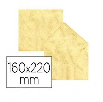 PAQUETE 25 SOBRES 16X22 MARMOLEADO AMARILLO