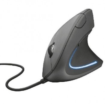 RATÓN ERGONÓMICO TRUST VERTO  DISEÑO VERTICAL  ILUMINACIÓN LED  2 BOTONES 1000-1600PPP CABLE 1.5M  USB