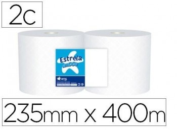 PACK DE 2 BOBINAS INDUSTRIALES DE PAPEL SECAMANOS 2 C 235 MM X 400M