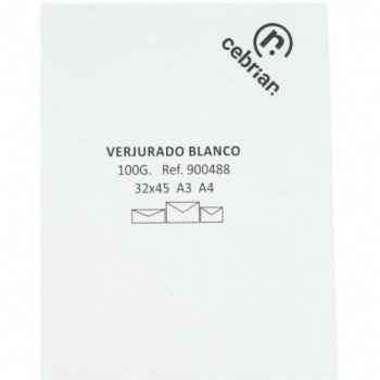 PAQUETE 100 HOJAS PAPEL A3 VERJURADO BLANCO 100G