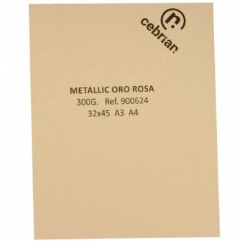 PAQUETE 100 HOJAS A3 300GR. METALLIC ORO ROSA