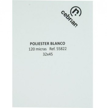 PAQUETE 25 HOJAS POLIESTER DIGITAL BLANCO 32x45CM 120 MICRAS 135g