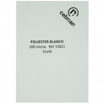 PAQUETE 25 HOJAS POLIESTER DIGITAL BLANCO 32x45CM 200 MICRAS 230g