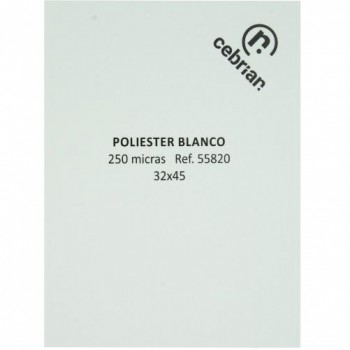 PAQUETE 25 HOJAS POLIESTER DIGITAL BLANCO 32x45CM 250 MICRAS 300g