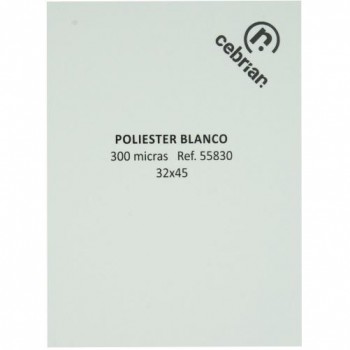 PAQUETE 25 HOJAS POLIESTER DIGITAL BLANCO 32x45CM 300 MICRAS 375g