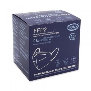CAJA 25 MASCARILLAS ULTRAPROTECCION FFP2  BLANCAS 5 CAPAS CON CE2163