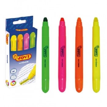 MARCADOR DE CERA GEL FLUORESCENTE 4 UNIDADES SURTIDAS  JOVI