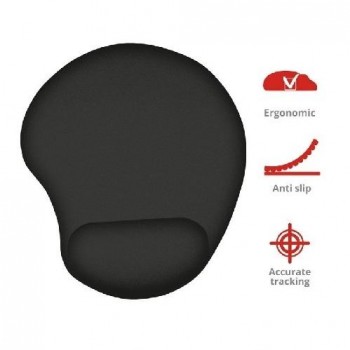 ALFOMBRILLA  ERGONÓMICA REPOSAMUÑECAS DE GEL NEGRO TRUST BIGFOOT