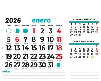 PAQUETE 50 FALDILLAS CALENDARIO CON NOTAS 15X12 CM
