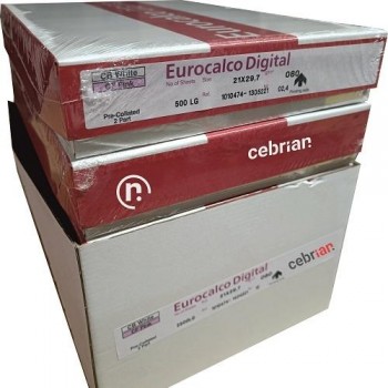 CAJA 2500 HOJAS EUROCALCO DIGITAL 80g A4 5 PAQUETES 250 JUEGOS 1ª HOJA BLANCO/ COPIA Rosa