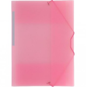 CARPETA GOMAS FOLIO 3 SOLAPAS PP COLORGRAF ROSA SOFT