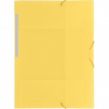 CARPETA GOMAS FOLIO 3 SOLAPAS PP COLORGRAF AMARILLO SOFT